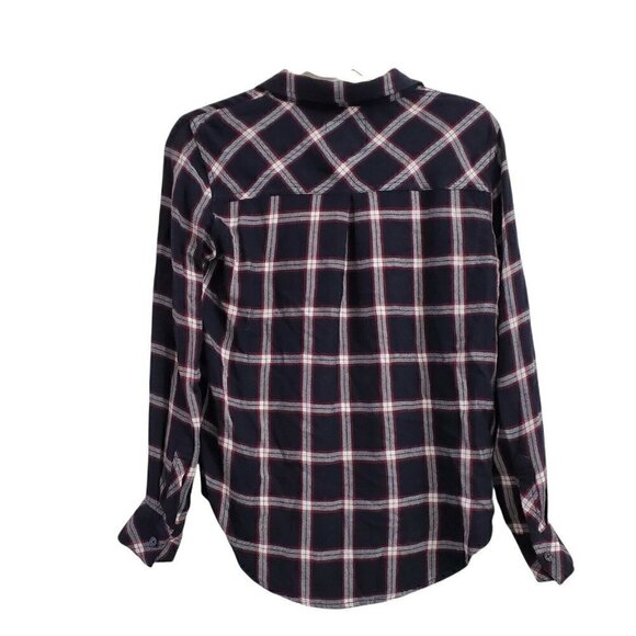 Rails‎ Womens Plaid Top XS Hunter Button Up Midnight Plum Collared Long Sleeve - Picture 2 of 11